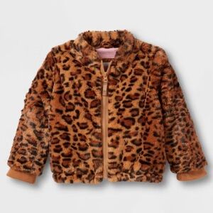 Cat & Jack- Brown Leopard Print Kids Puffer Jacket